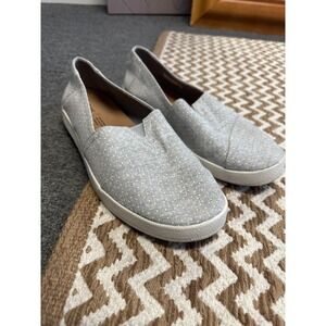 TOMS Women's Avalon Slip-On Size 11 B Gray Polka Dot Casual Shoe Loafer 10015371
